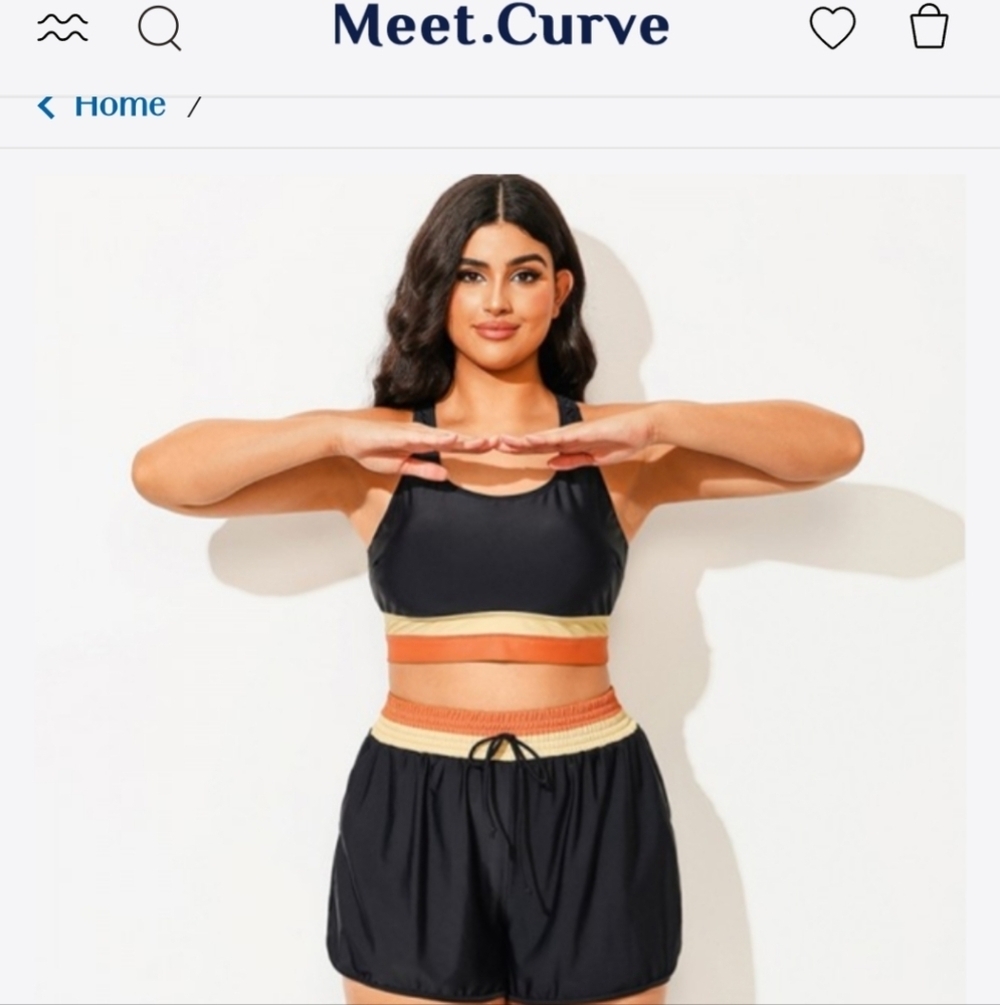 Black and Orange Women's Stretch Shorts - Size 3X NWT